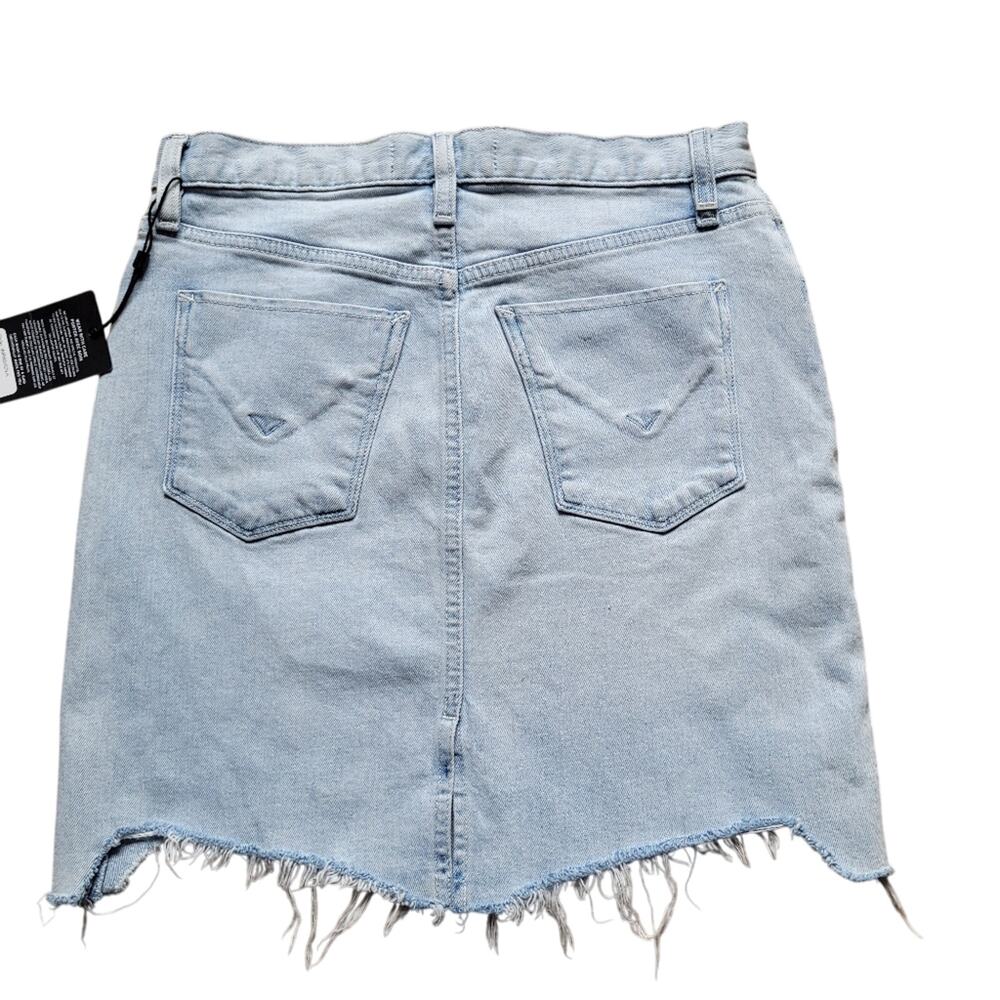 Hudson lulu denim jean pencil skirt raw hem light wash NWT